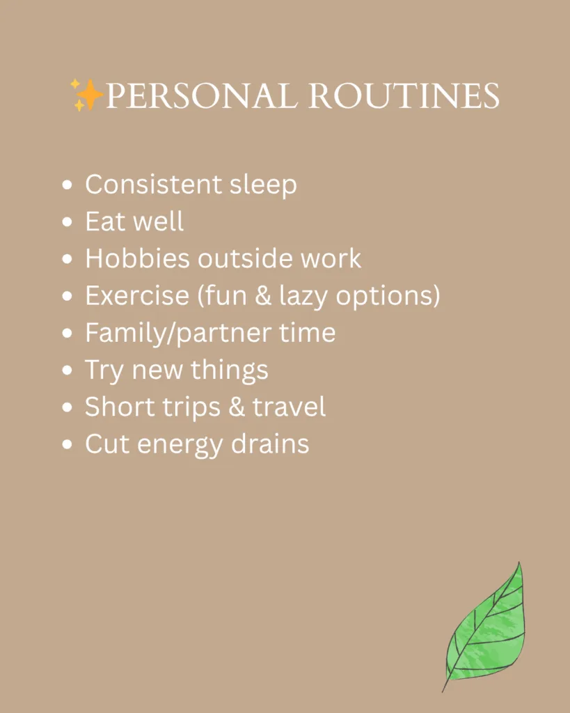 personal routines list