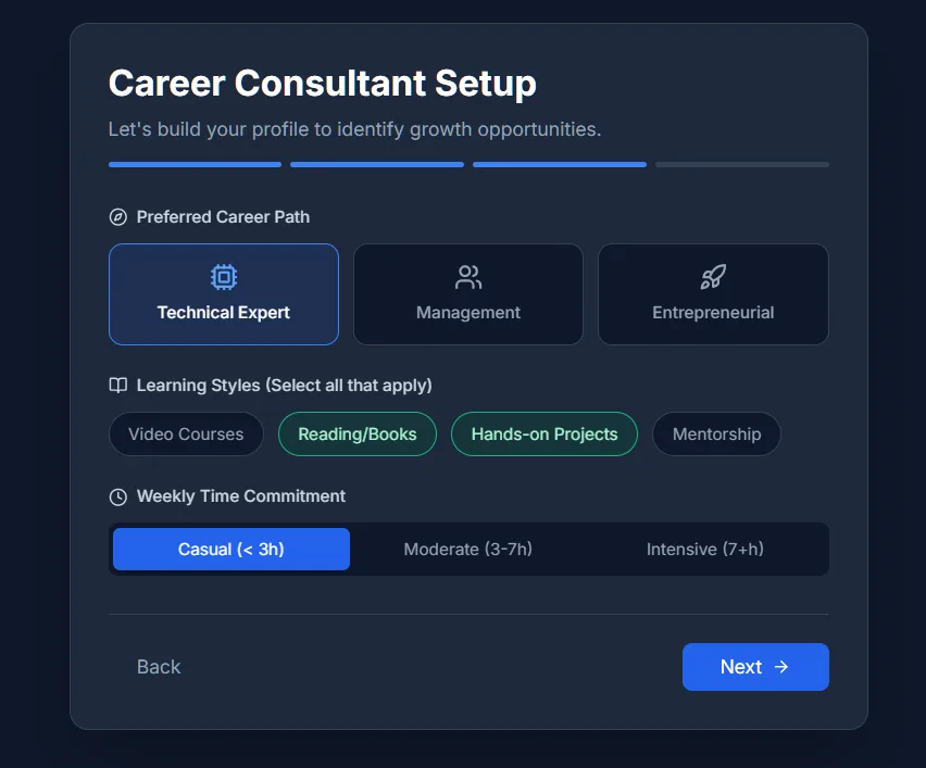 career consultant setup example