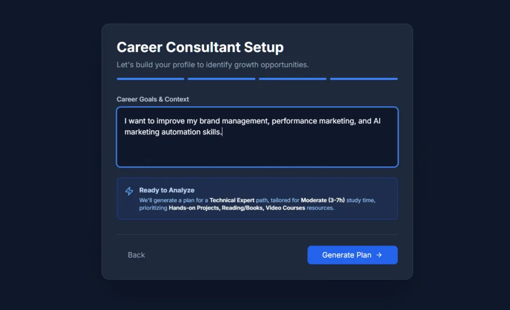 career consultant gemini app example